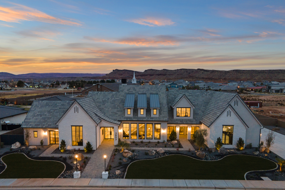 RL Wyman La Michele Aerial Home View at Night Time